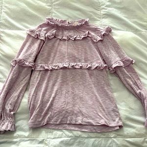 Crewcuts ruffle top. Lavender size 12 EUC